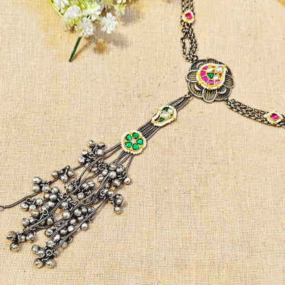 Zara Silver Look Alike Oxidized Necklace