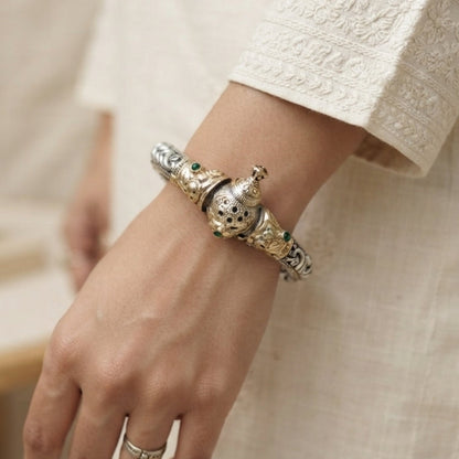 Cevia Silver Look Alike Dual Tone Kada