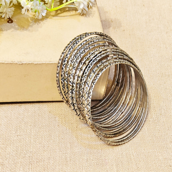 Vira Silver Look Alike Oxidized Bangles