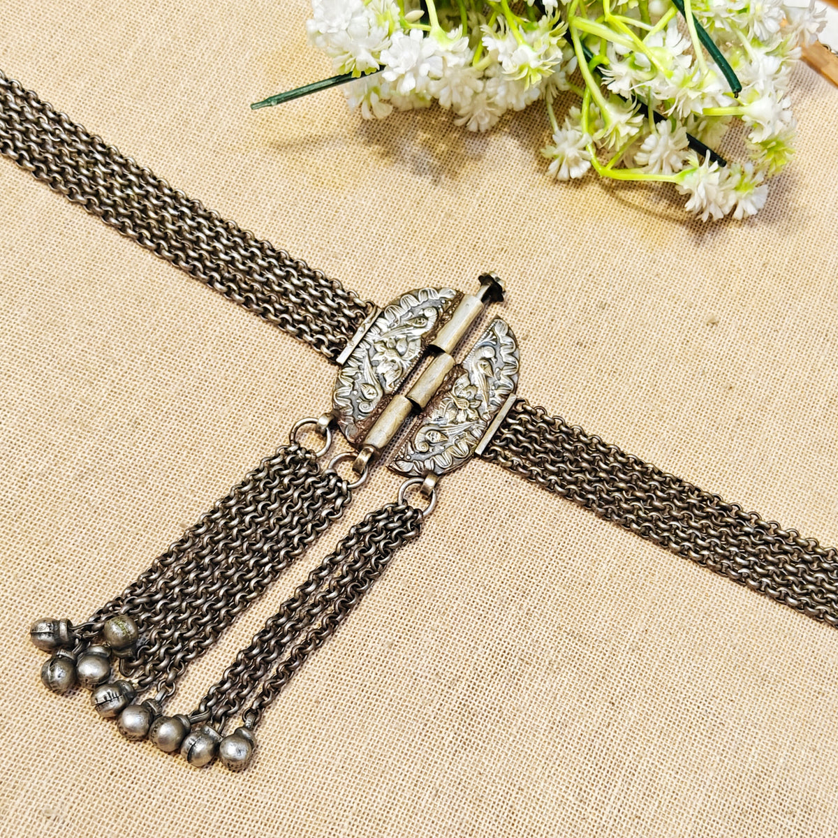 Kamarbandh Silver Look Alike Waistbelt