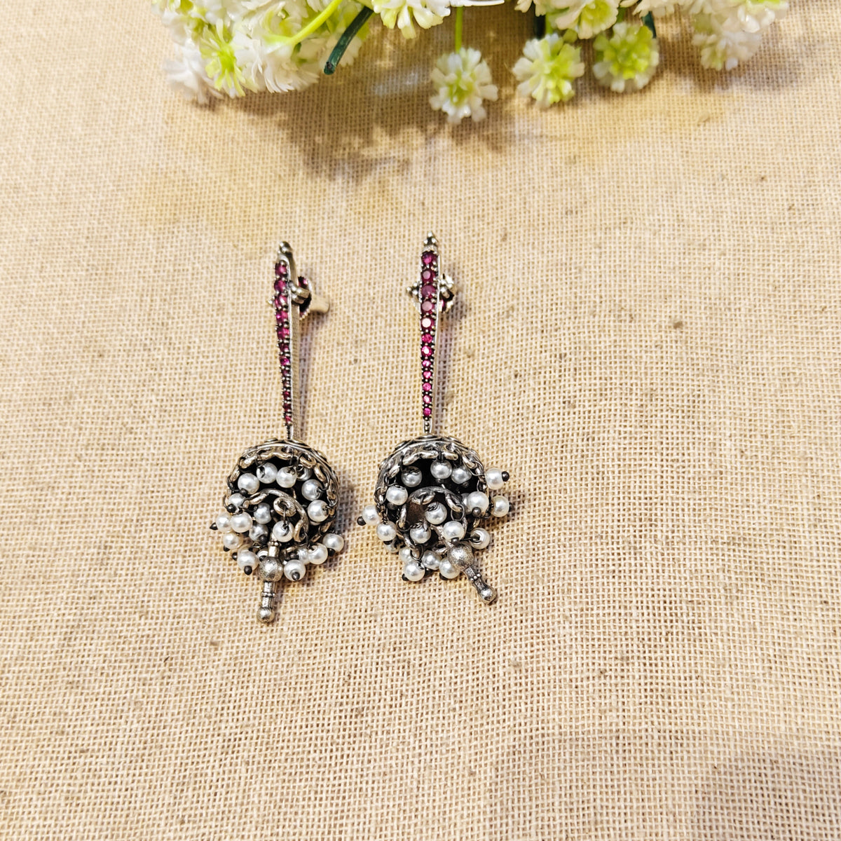 Ira Silver Look Alike Oxidized Earrings