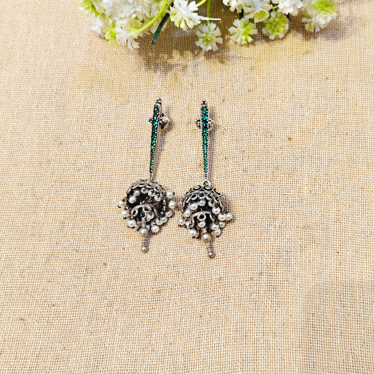 Ira Silver Look Alike Oxidized Earrings