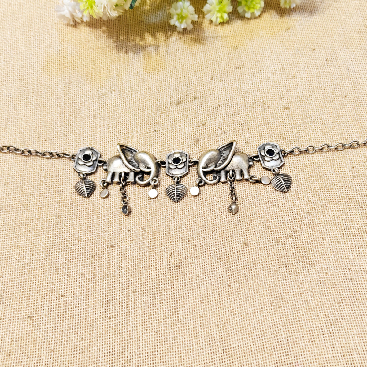 Saira Silver Look Alike Oxidized Bracelets