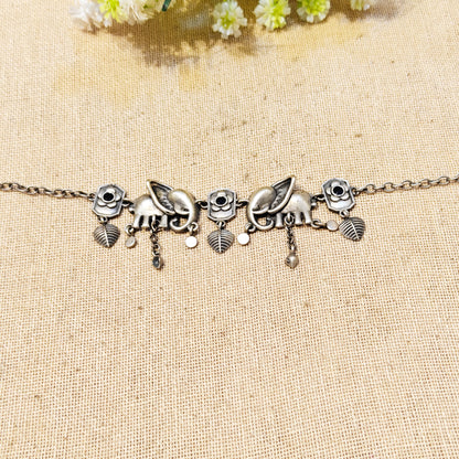 Saira Silver Look Alike Oxidized Bracelets