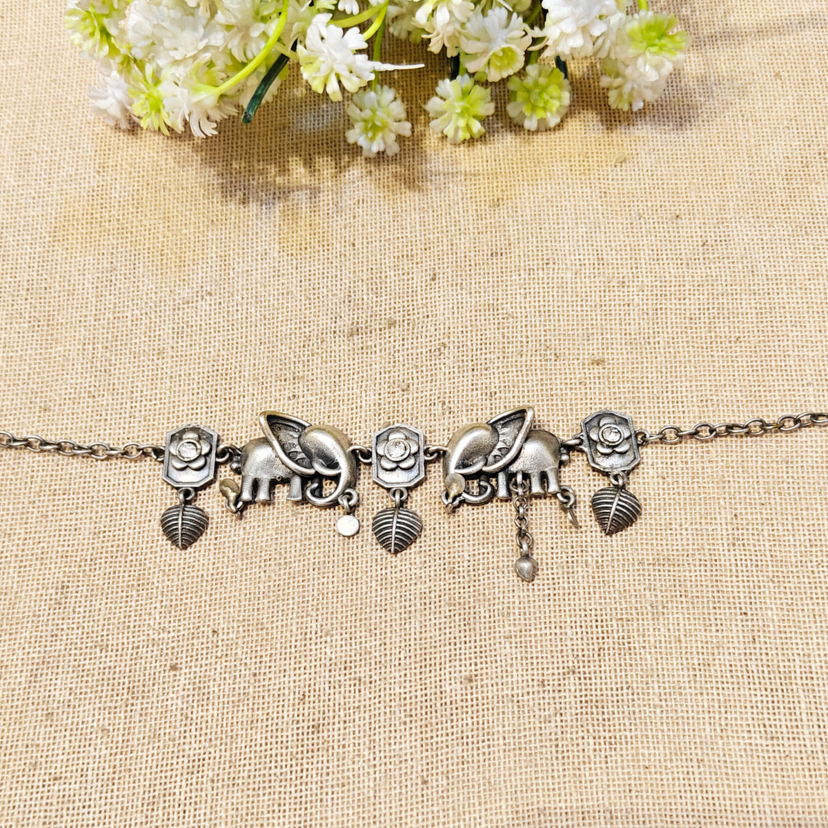 Saira Silver Look Alike Oxidized Bracelets
