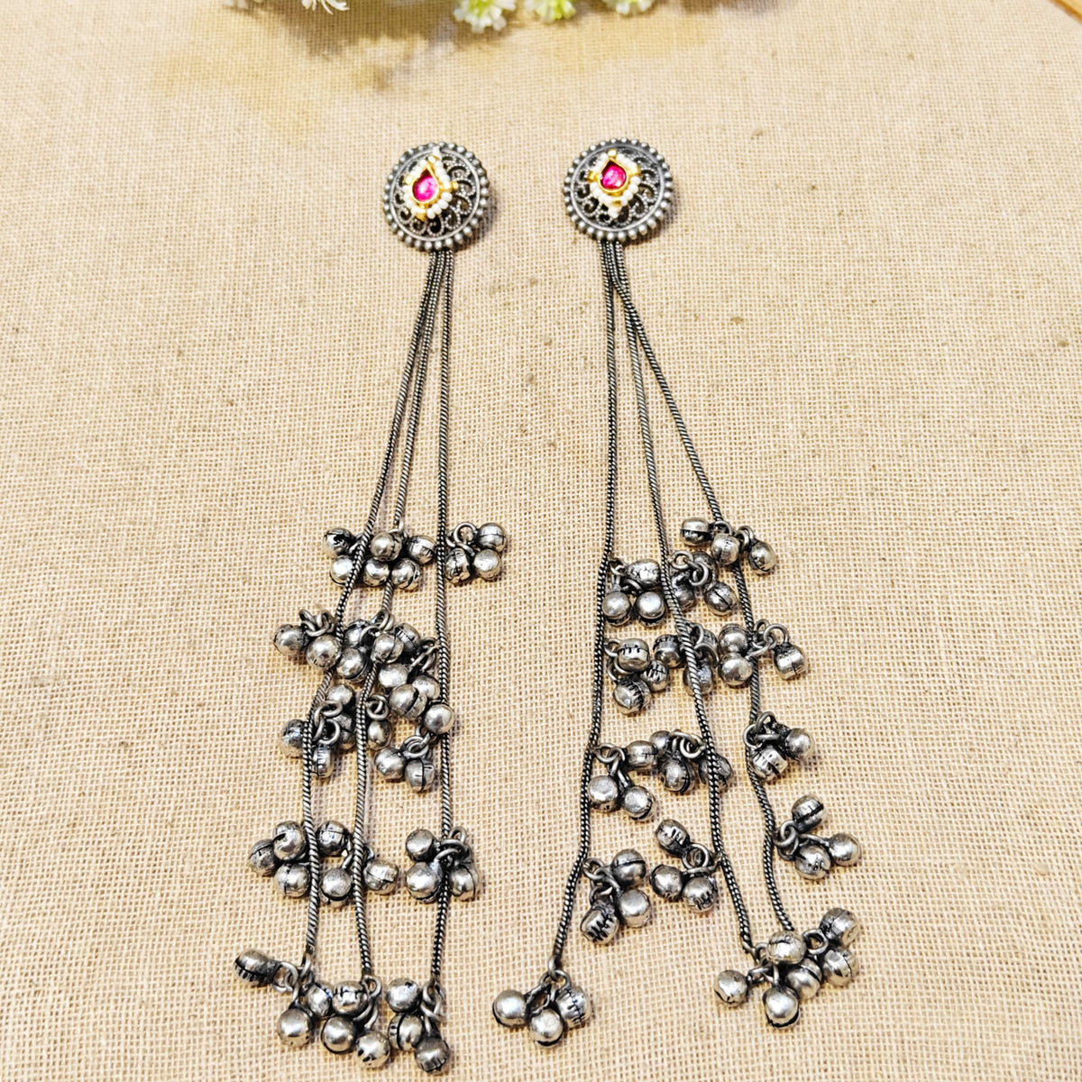Aroshi Silver Look Alike Oxidized Earrings
