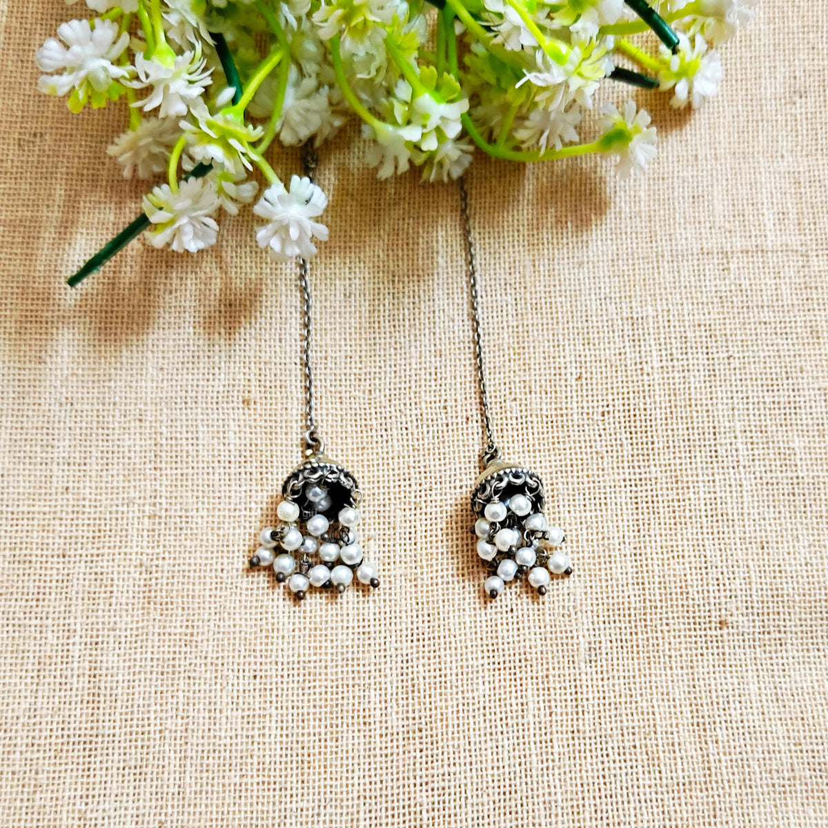 Rhea Silver Look Alike Oxidized Earring