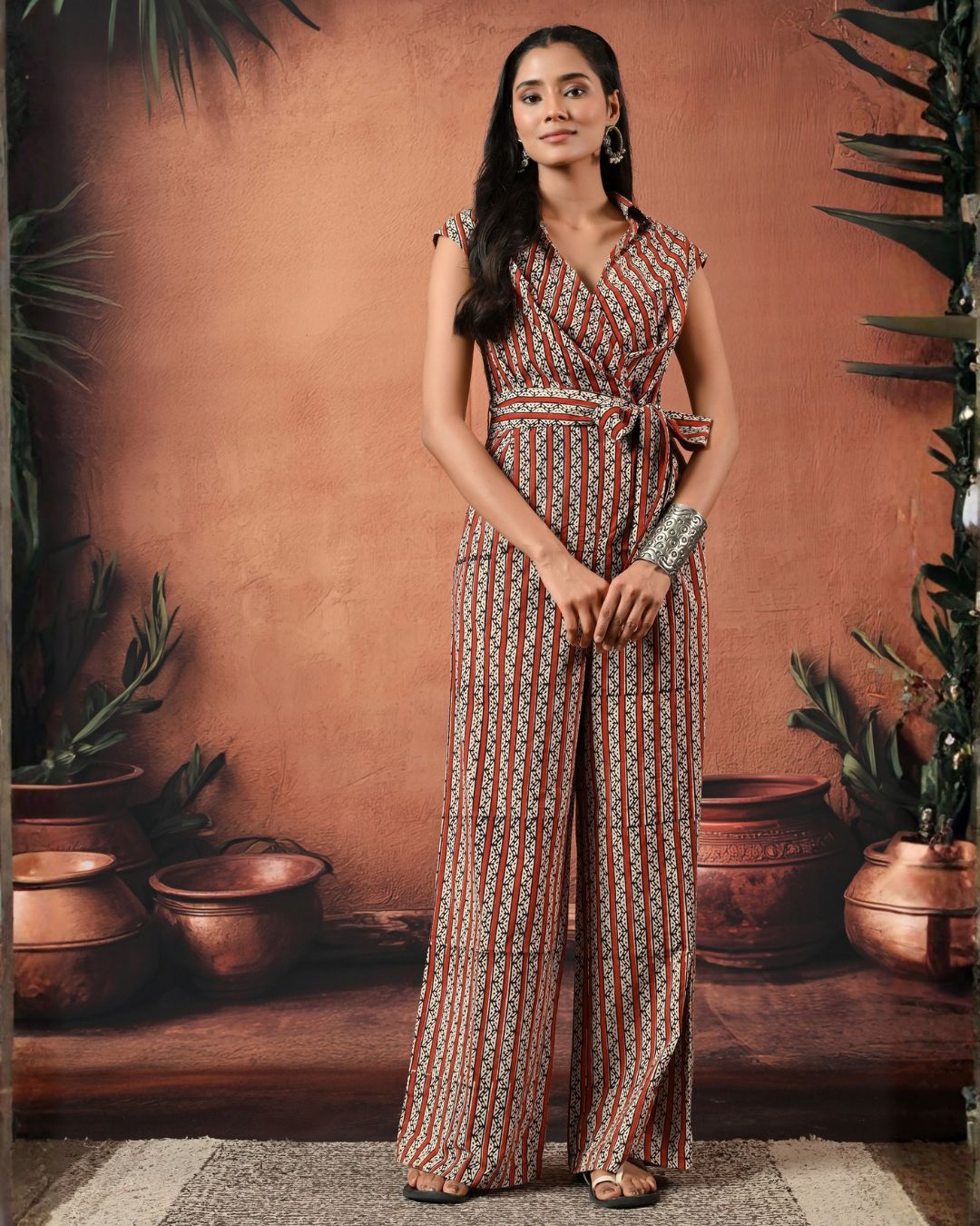 Inaya Hand Block Jumpsuit Bo