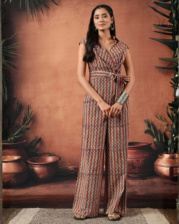 Inaya Hand Block Jumpsuit Bo