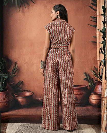 Inaya Hand Block Jumpsuit Bo