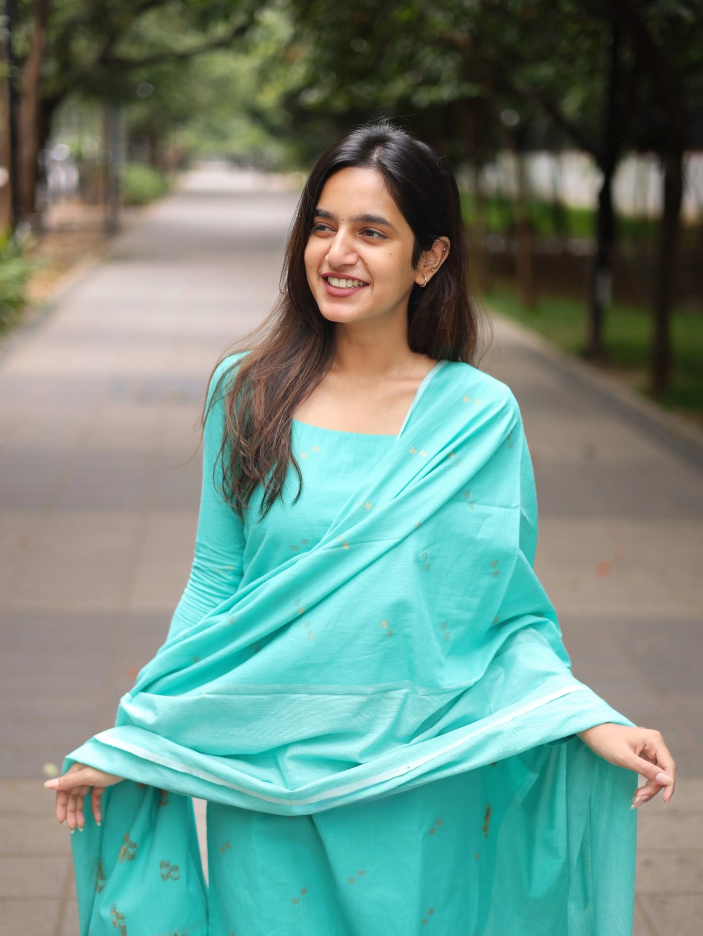 Studio Blue Cotton Kadhambari Set