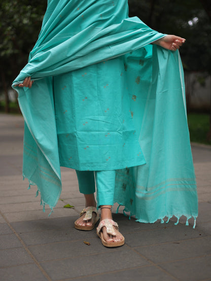 Studio Blue Cotton Kadhambari Set