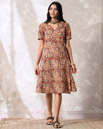 Katha Kalamkari Wrap Dress