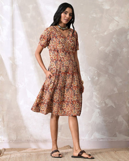 Katha Kalamkari Wrap Dress