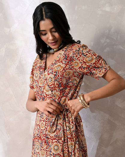 Katha Kalamkari Wrap Dress