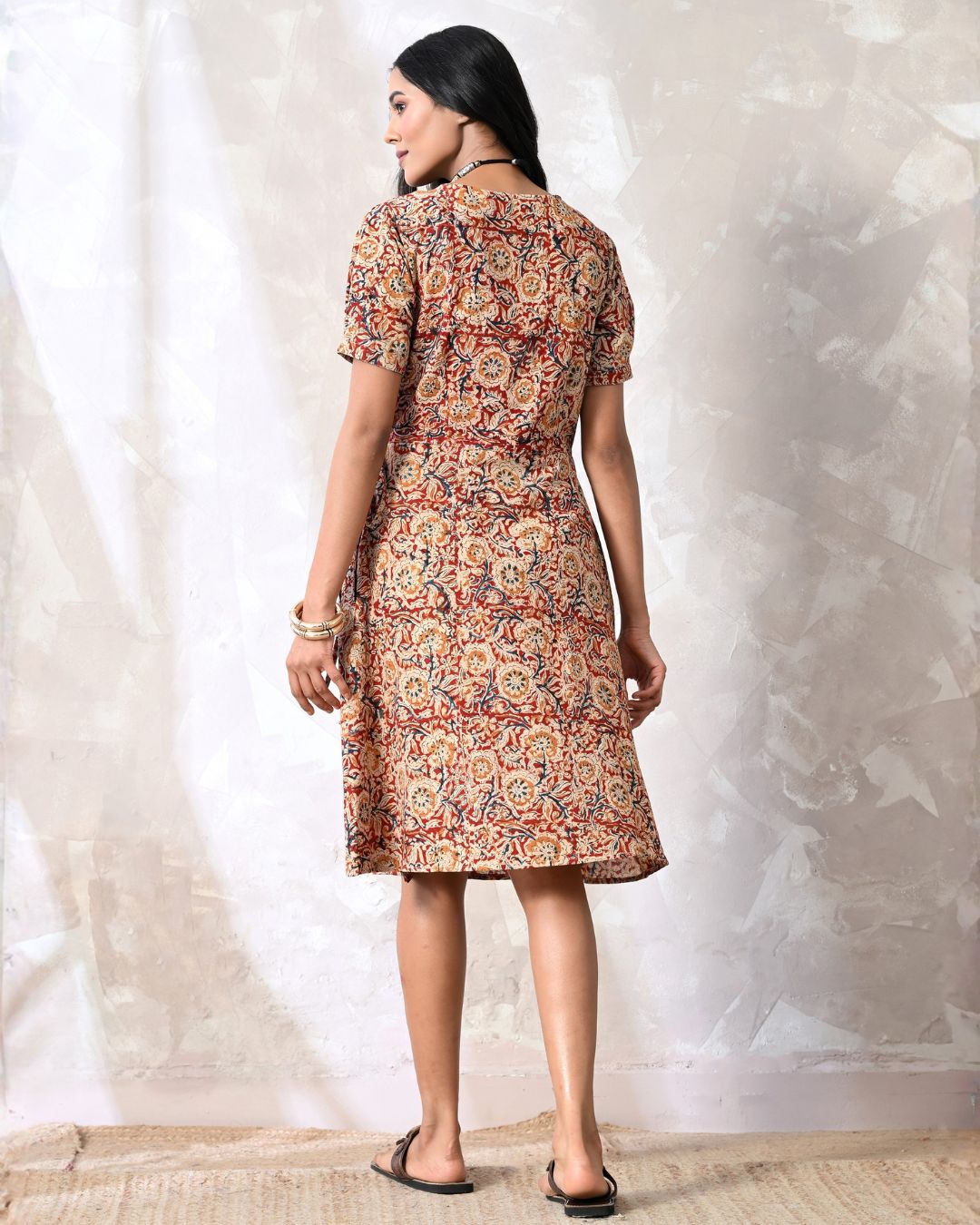 Katha Kalamkari Wrap Dress