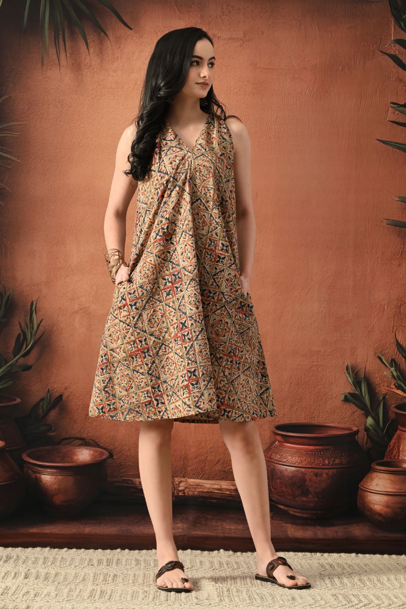 Katha Kalamkari Aline Dress