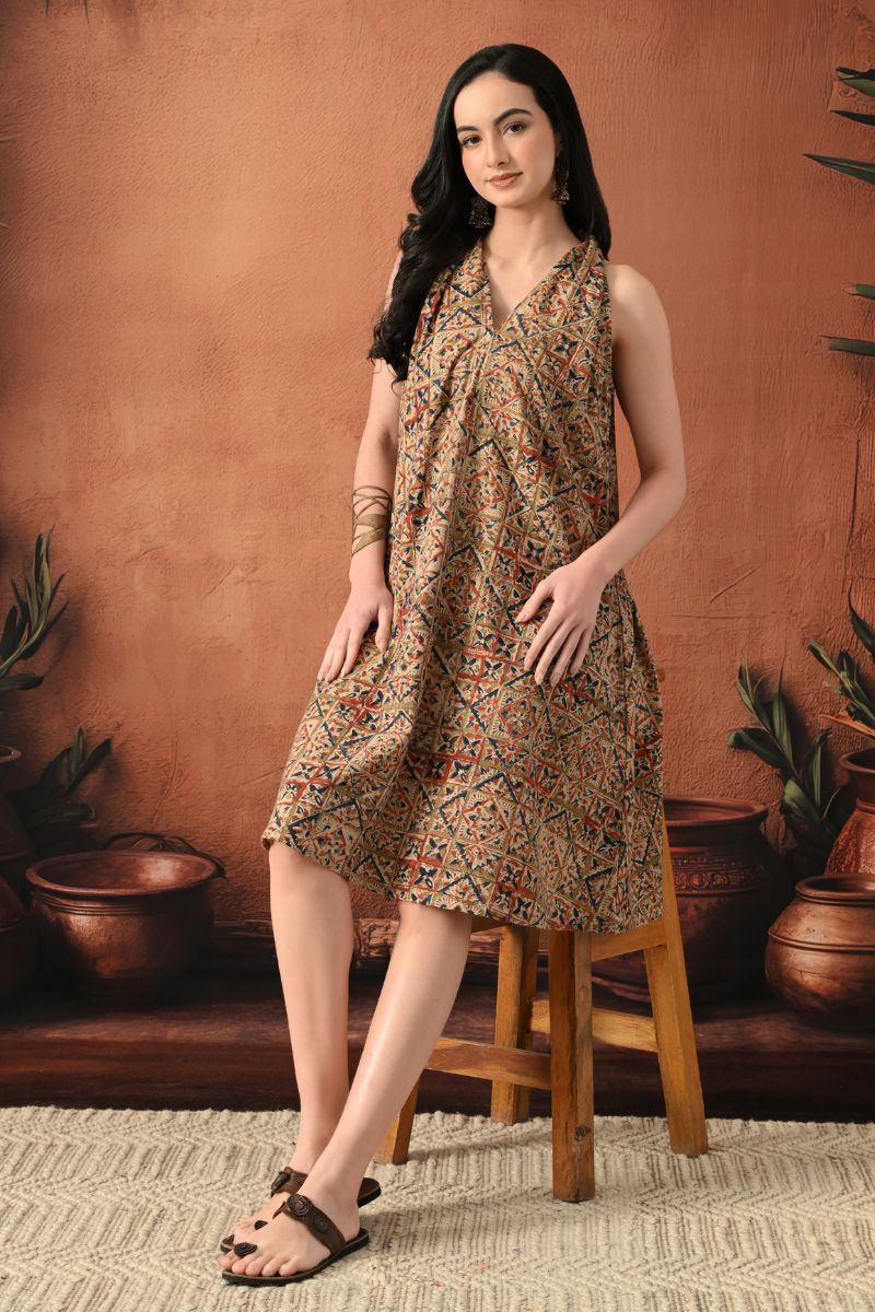Katha Kalamkari Aline Dress