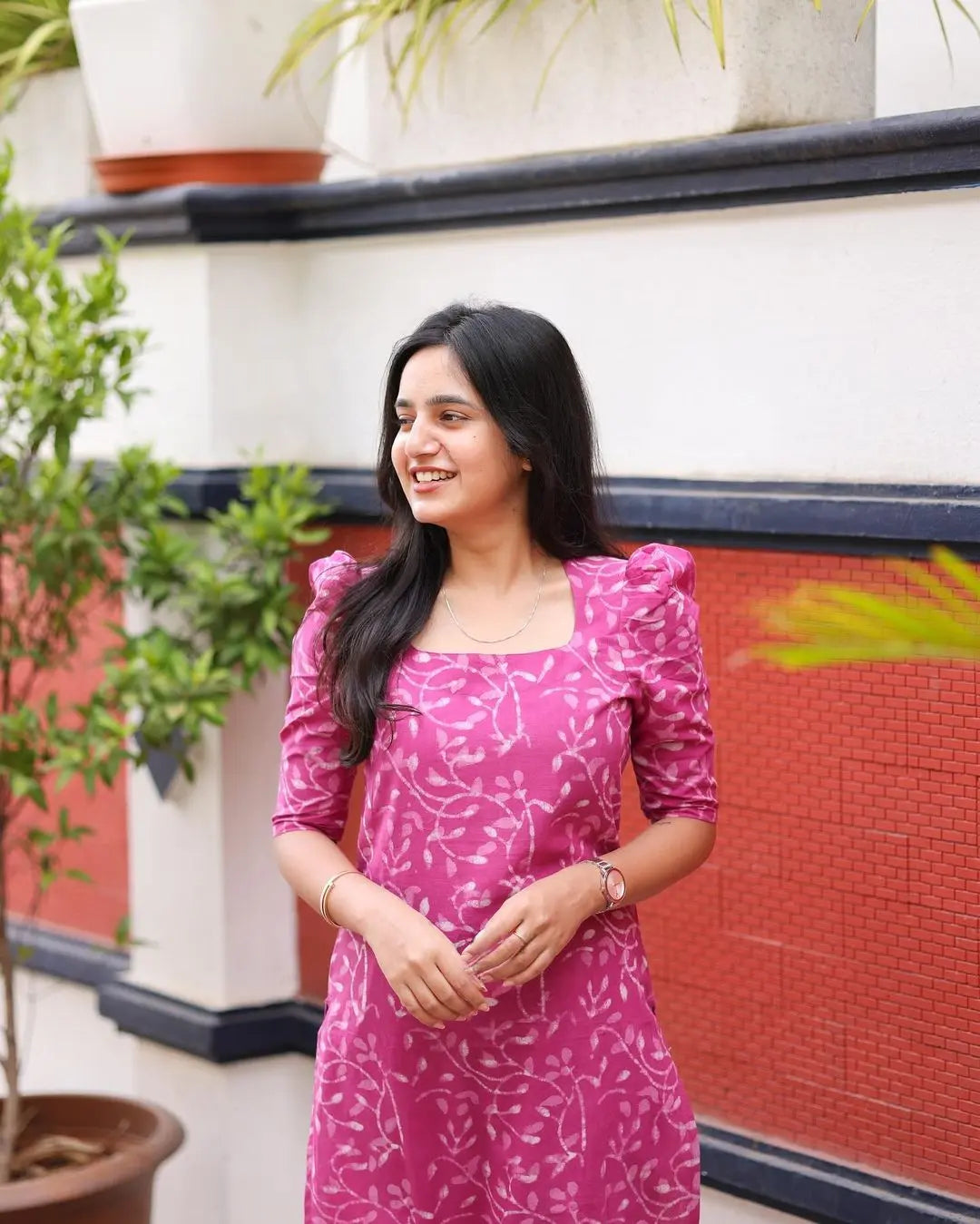 Studio Pink Cotton batik print top and bottom set