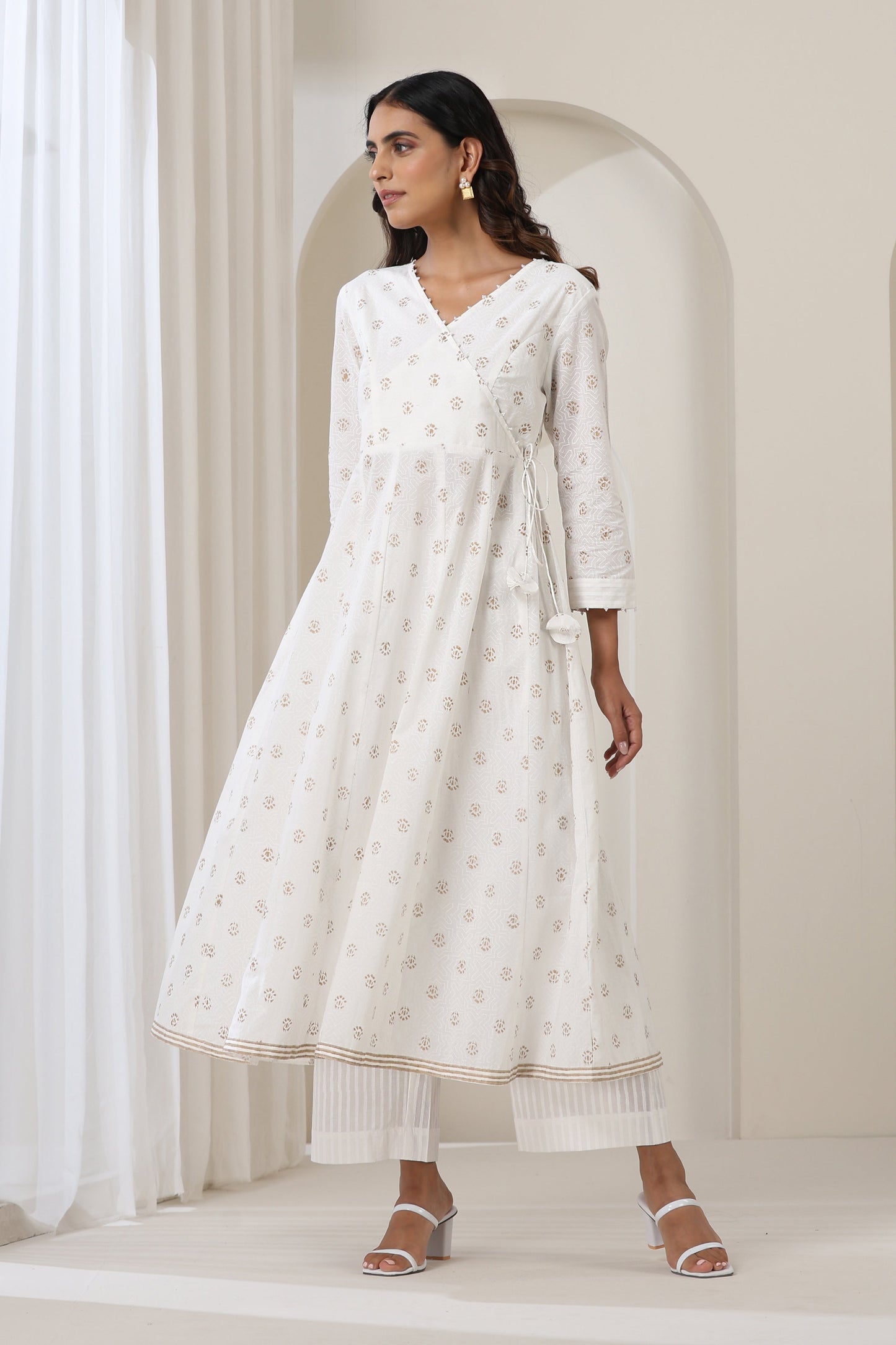 Murraya Stardust White Anarkali Set of 3