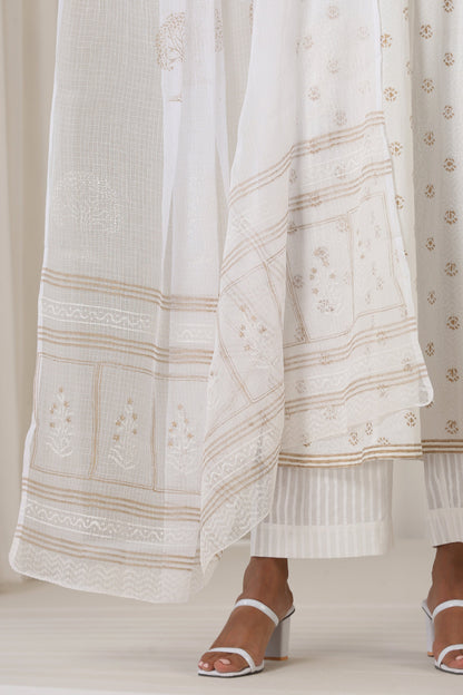 Murraya Stardust White Anarkali Set of 3