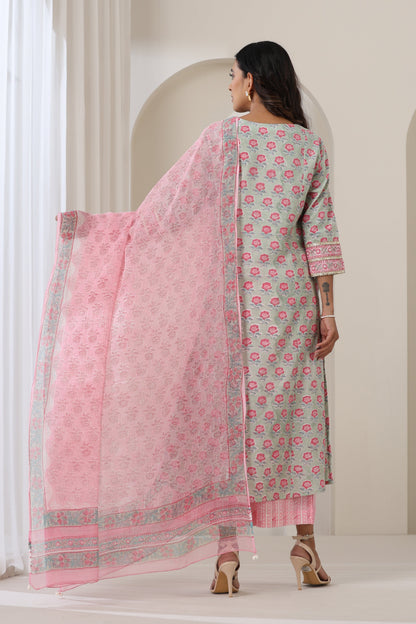 Murraya Serene Green Kurta Set of 3