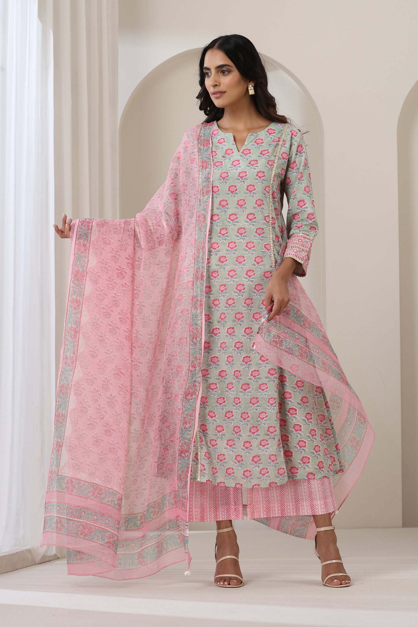 Murraya Serene Green Kurta Set of 3