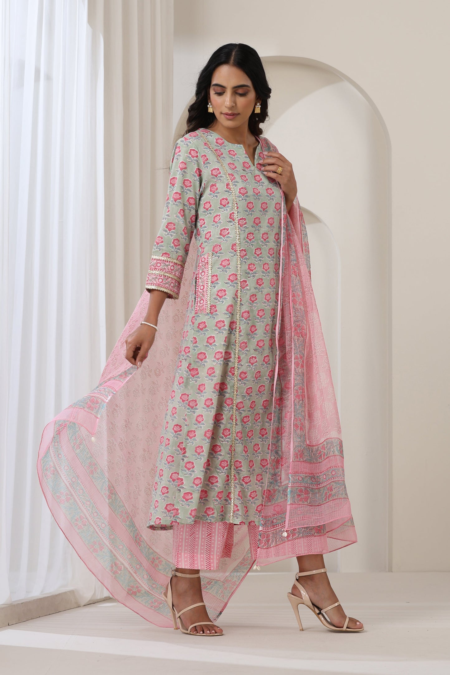 Murraya Serene Green Kurta Set of 3