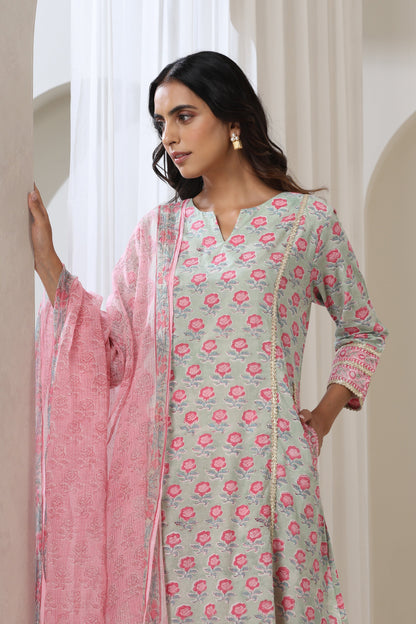 Murraya Serene Green Kurta Set of 3