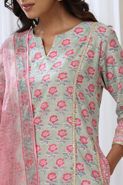 Murraya Serene Green Kurta Set of 3