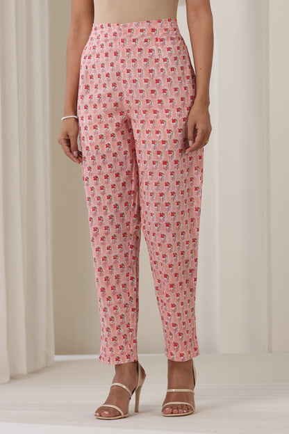 Murraya Blooming Peach Gathered Kurta Set of 3