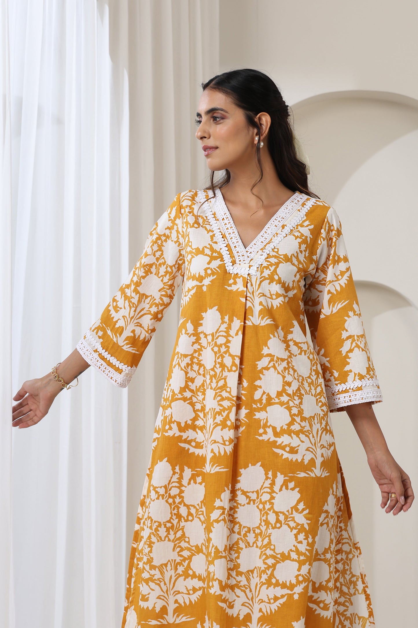 Murraya Mustard Sadie Kurta Set of 2