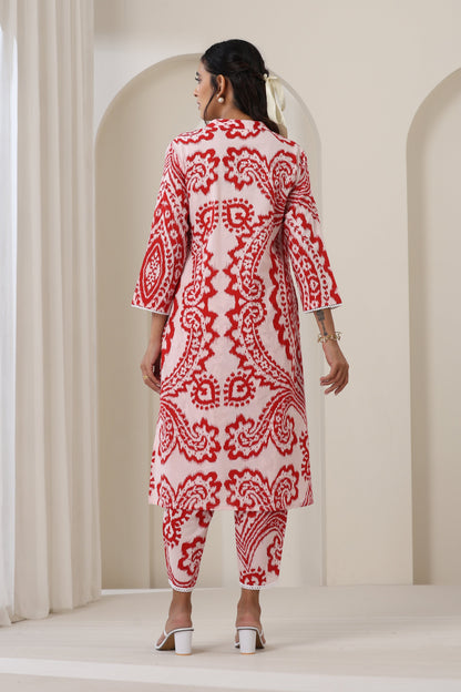 Murraya Red Madison Kurta Set of 2