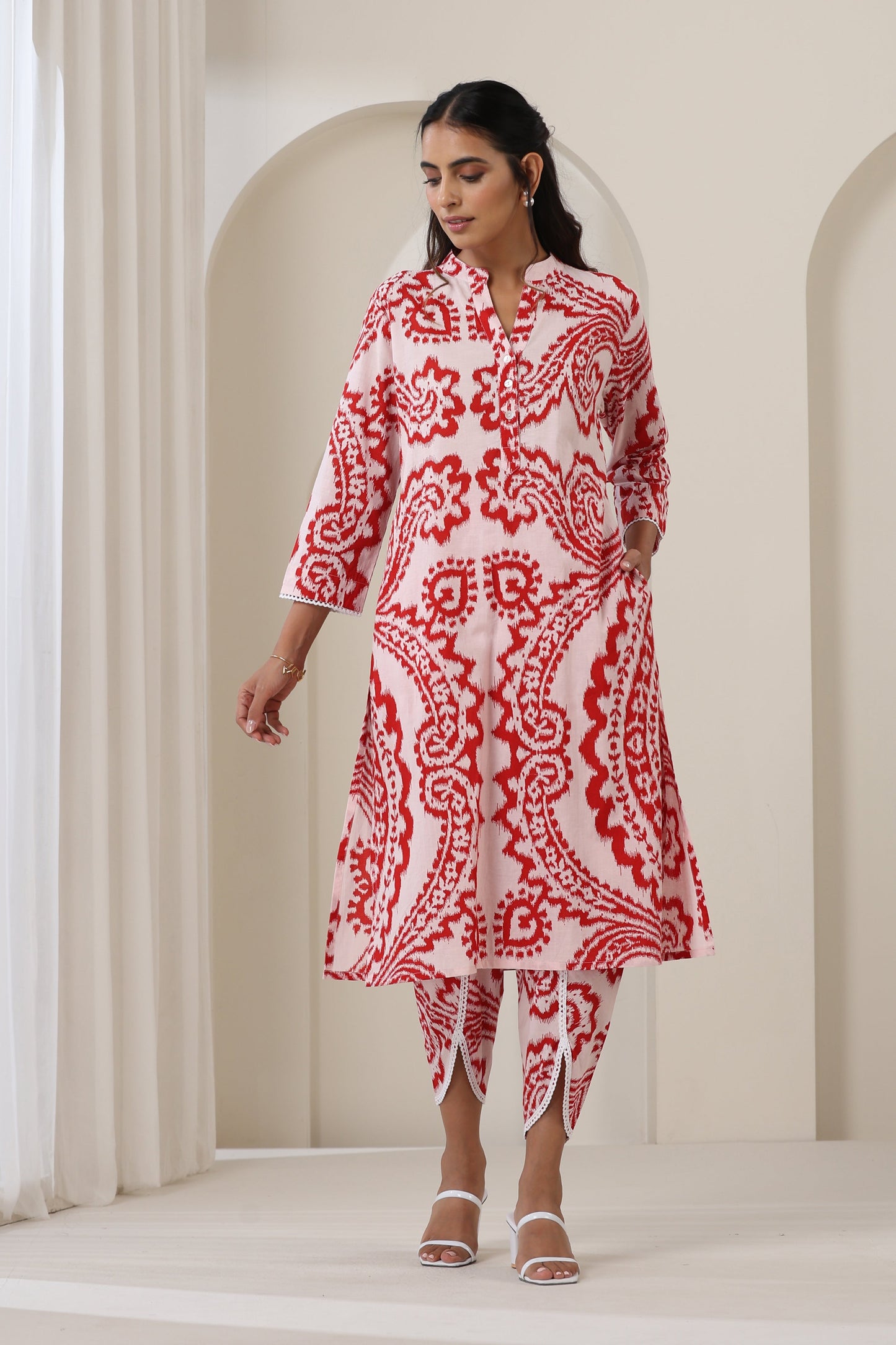 Murraya Red Madison Kurta Set of 2