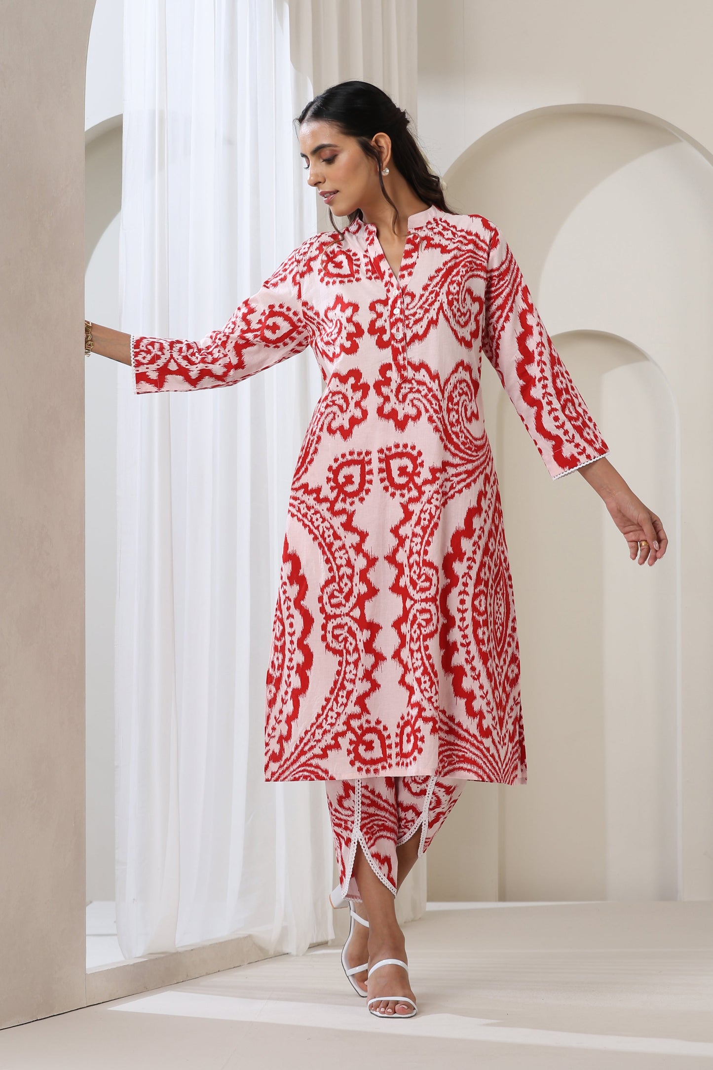 Murraya Red Madison Kurta Set of 2