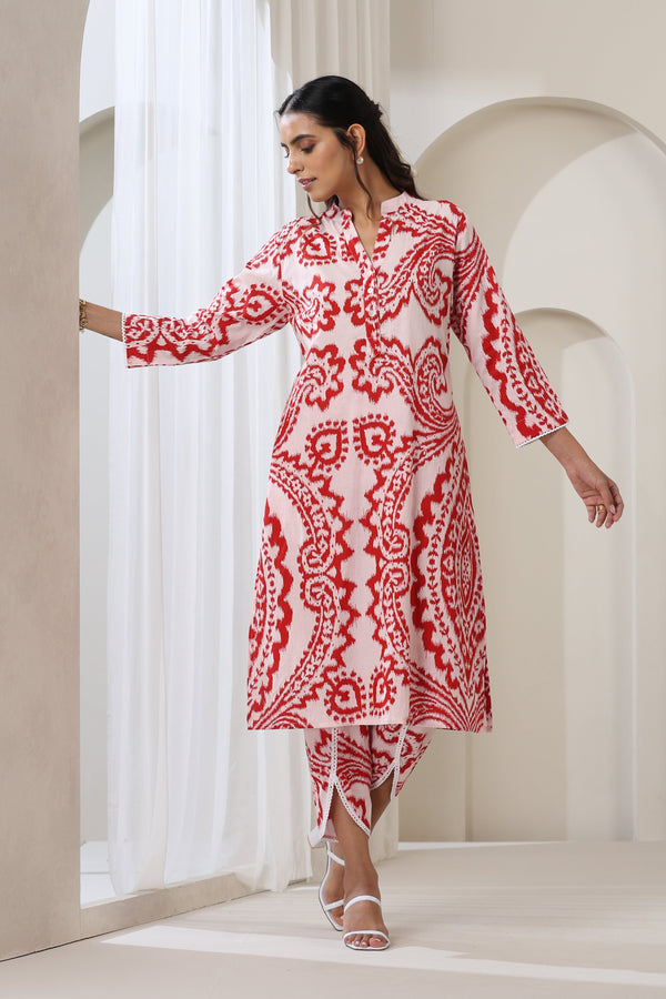 Murraya Red Madison Kurta Set of 2