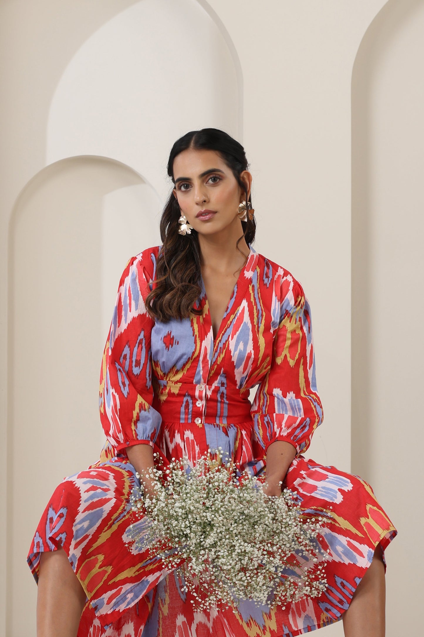 Murraya Ella Red Midi Dress