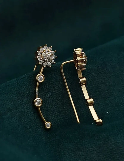 18K Gold-Tone Floral Crystal Drop Earrings
