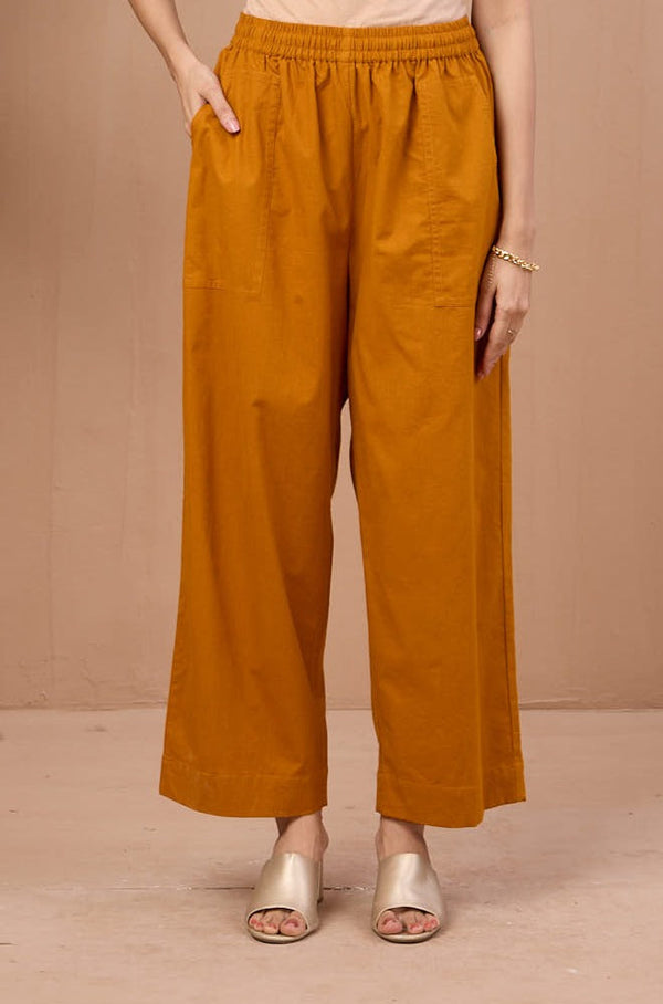 Maati Craft comfort fit cotton pants - rustic sunset