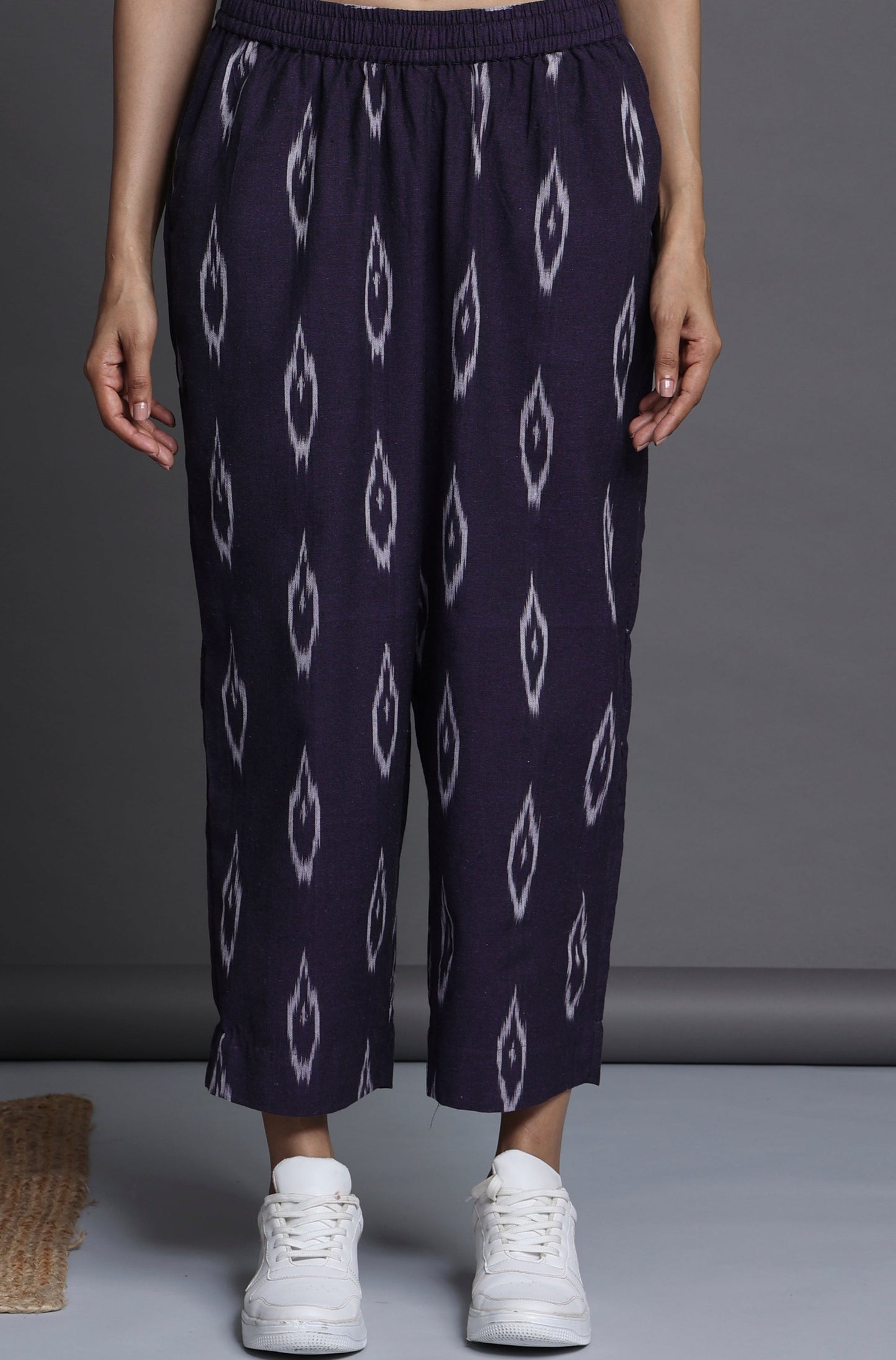 Maati Craft comfort fit narrow pants - purple ikat