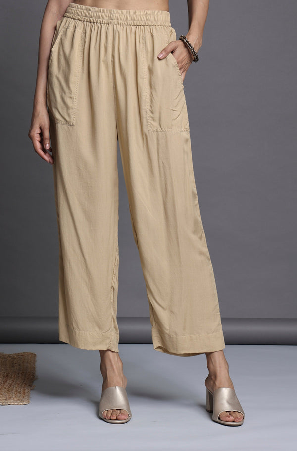 Maati Craft comfort fit pants - golden modal