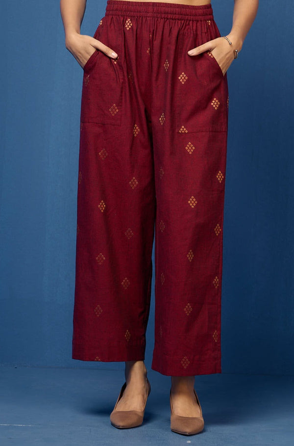 Maati Craft comfort fit pants - maroon butti