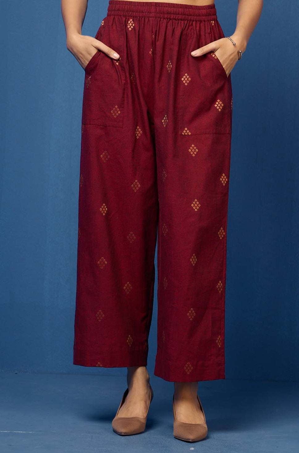 Maati Craft comfort fit pants - maroon butti