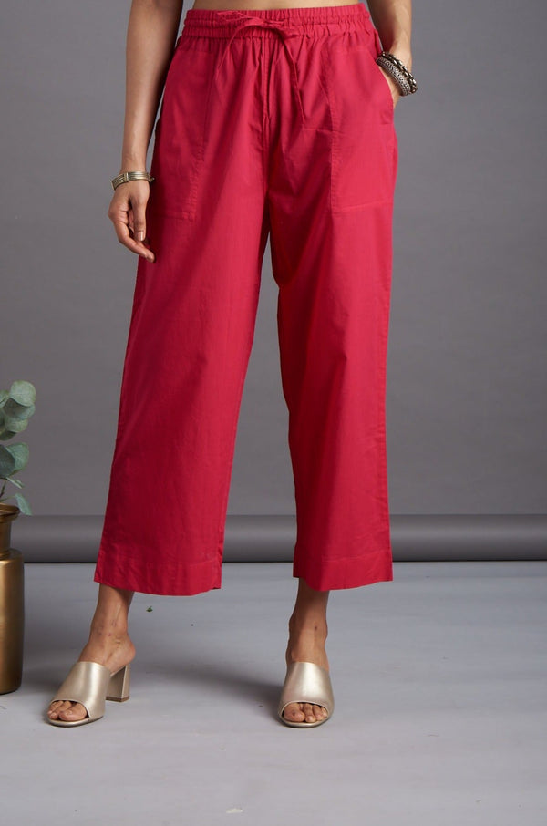Maati Craft Comfort Fit Pants - Rani Pink