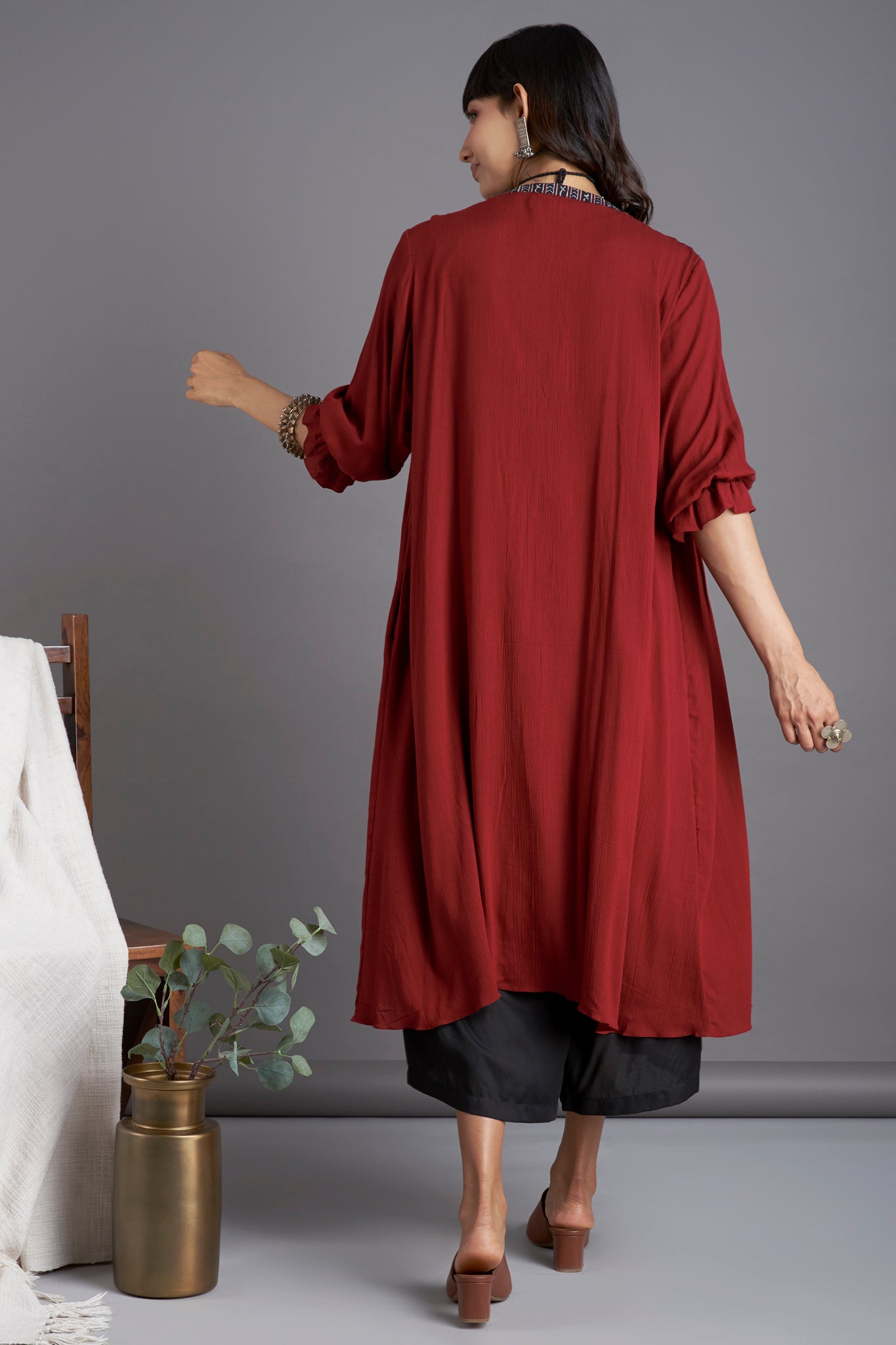 Maati Vintage Kutchi Yoke Jacket - Mahogany Skies & Many Mirrors