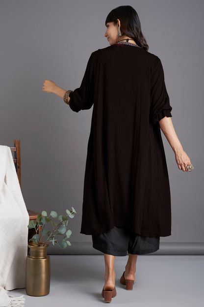 Maati Vintage Kutchi Yoke Jacket - Timeless Ebony & Many Mirrors