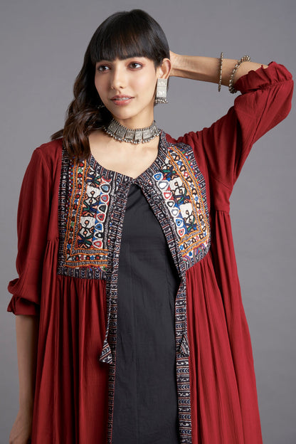 Maati Vintage Kutchi Yoke Jacket - Mahogany Skies & Many Mirrors