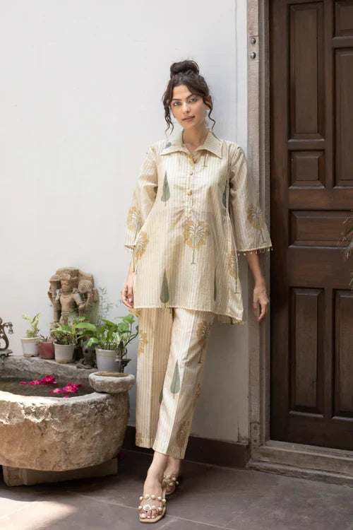 Amber Chanderi Co-ord Set