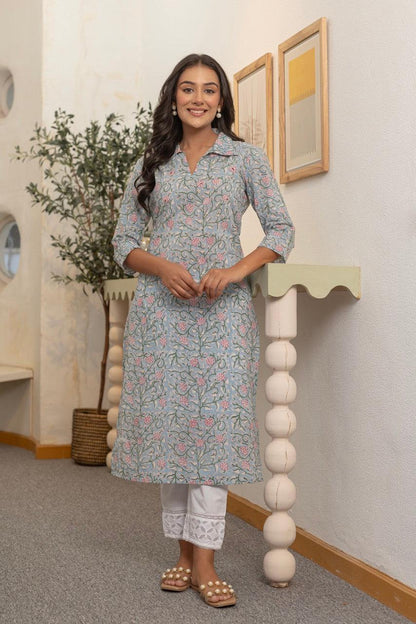Pearl Vivid Blue Kurta Set