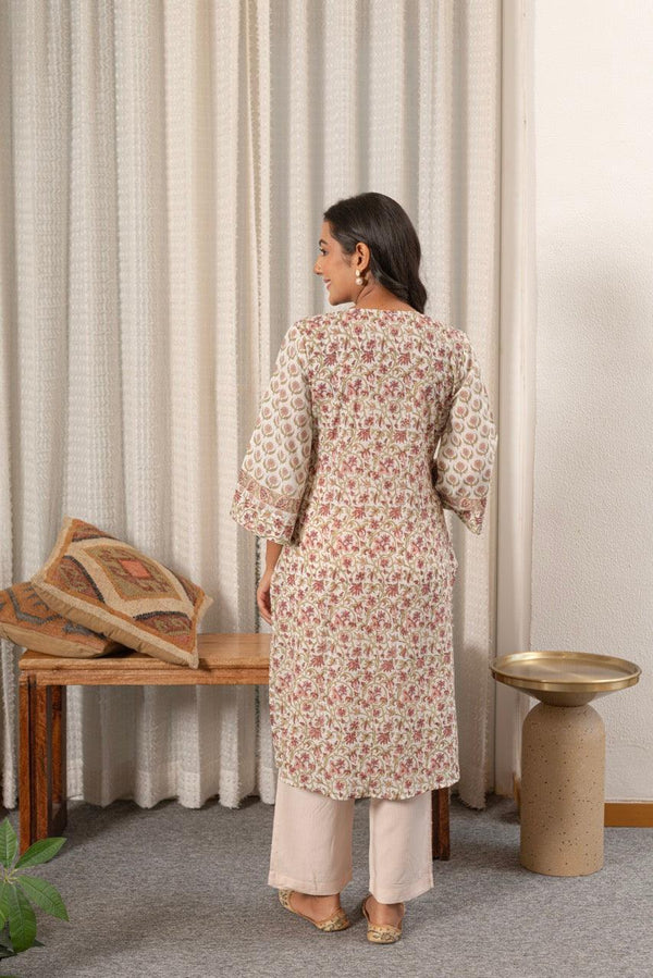 Rose Floret Cotton Kurta Set